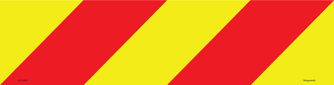 Hazard Stripes Left Vehicle Sign - Corflute/Sticker Options