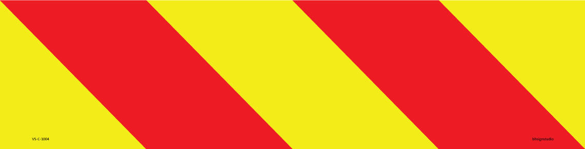 Hazard Stripes Right Vehicle Sign - Corflute/Sticker Options