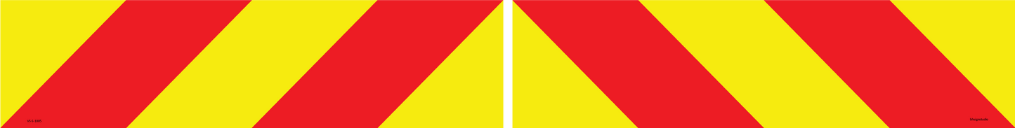 Hazard Stripes Left & Right (Pair) Vehicle Sign - Corflute/Sticker Options