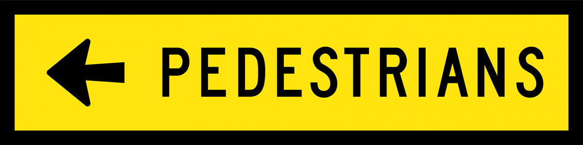 Pedestrians (Left/Right Arrow) Boxed Edge Sign
