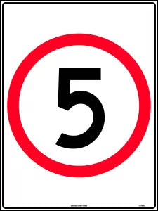 5 km/h Speed Limit Roundel Sign