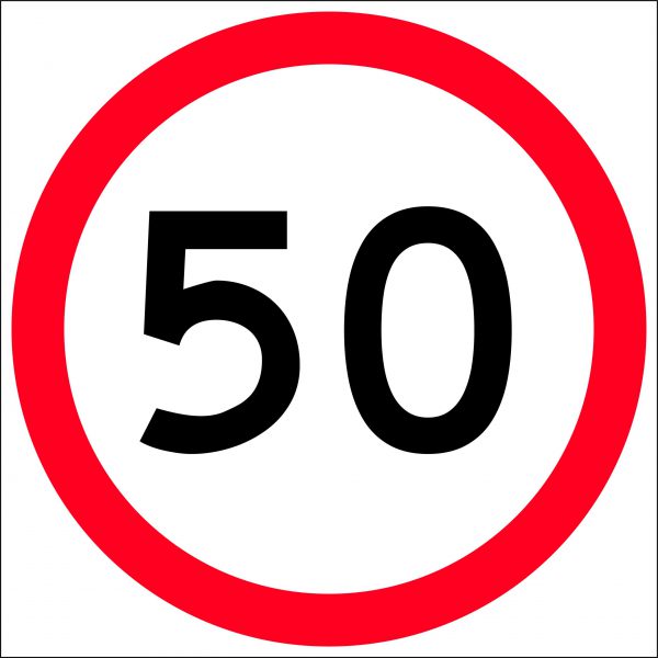 _km/h Speed Limit Roundel Sign - Corflute/Aluminium Options