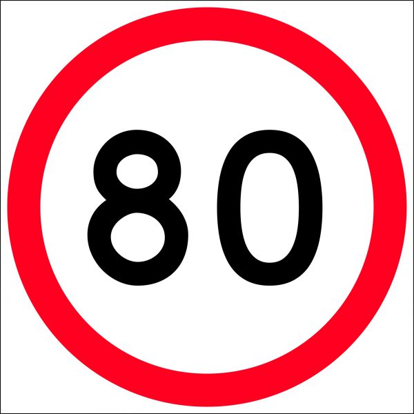 _km/h Speed Limit Roundel Sign - Corflute/Aluminium Options