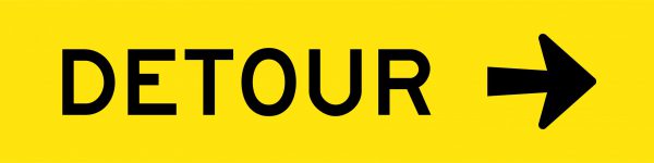 Detour Arrow Left/Right/Up Multi Message Sign - Corflute/Aluminium Options