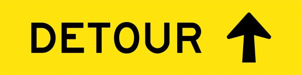 Detour Arrow Left/Right/Up Multi Message Sign - Corflute/Aluminium Options