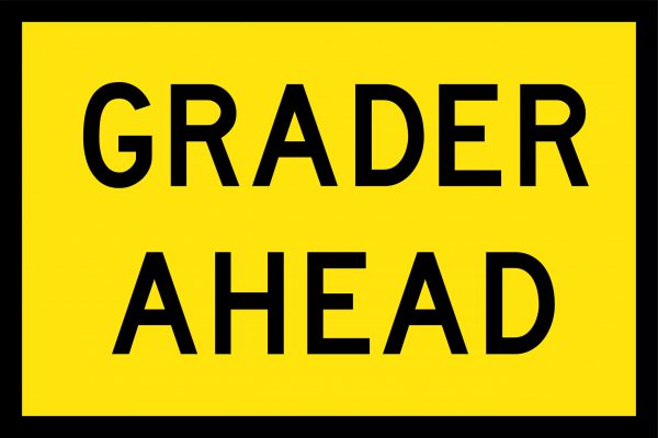 Grader Ahead Boxed Edge Sign