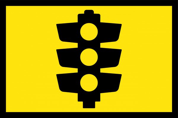 Signals Ahead Pictogram Boxed Edge Sign