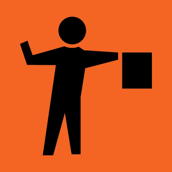 Symbolic Flagman Multi Message Sign - Corflute/Aluminium Options