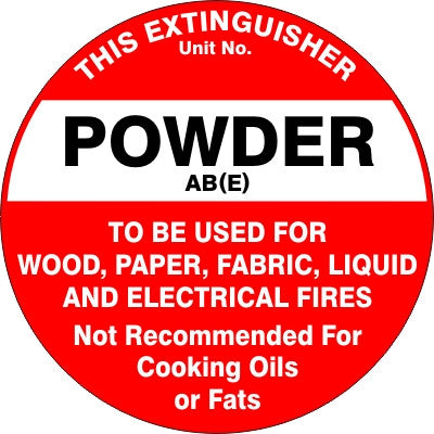 Fire Extinguisher Marker – Powder AB(E) Fire Safety Sign