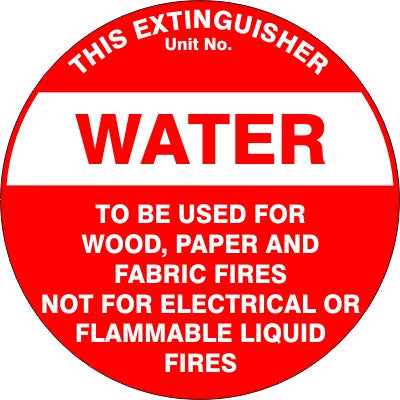 Fire Extinguisher Marker – Water Fire Safety Sign
