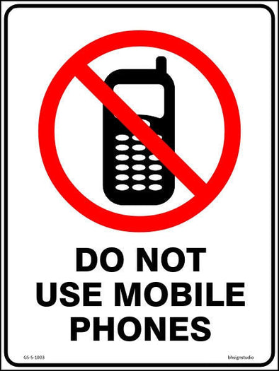 Do Not Use Mobile Phones Sign - Corflute/Sticker Options