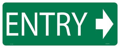 Entry (Right Arrow) Sign - Corflute/Sticker Options
