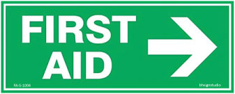 First Aid Arrow Right Sticker Sign