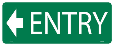 Entry (Left Arrow) Sign - Corflute/Sticker Options