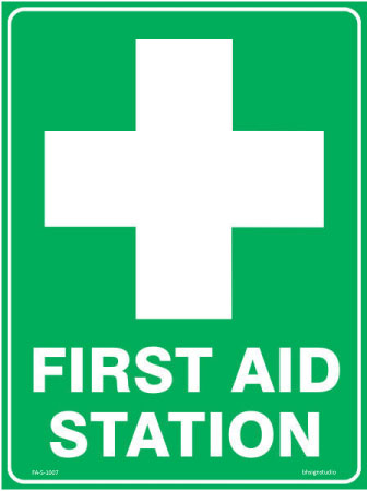 First Aid Station Sign - Corflute/Sticker Options
