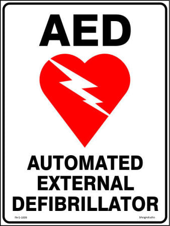 AED - Automated External Defibrillator International First Aid Sign - Corflute/Sticker Options