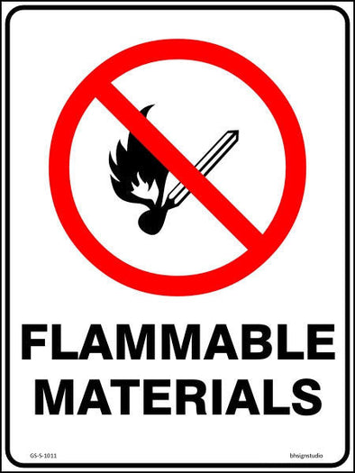 Flammable Materials Sign - Corflute/Sticker Options
