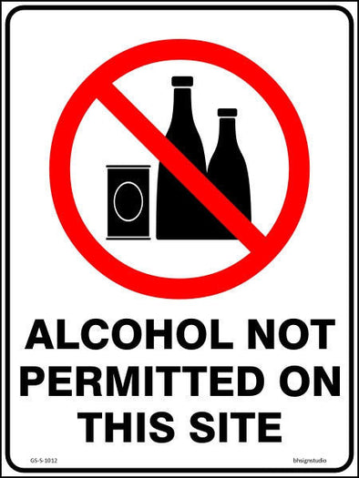 Alcohol Not Permitted On This Site Sign - Corflute/Sticker Options
