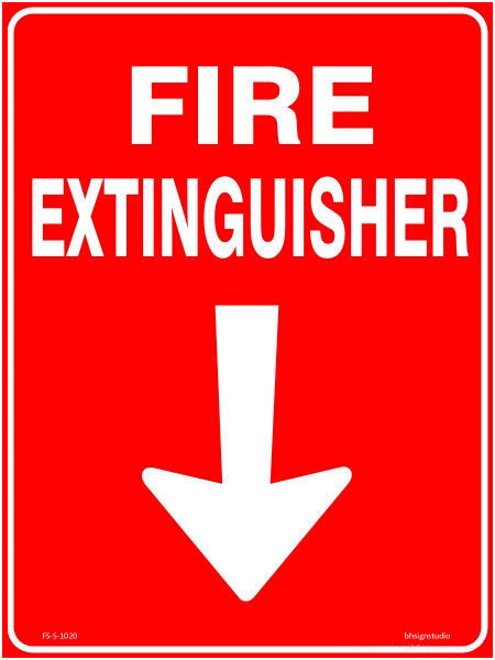 Fire Extinguisher Arrow Down Fire Safety Sign