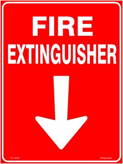 Fire Extinguisher Arrow Down Fire Safety Sign