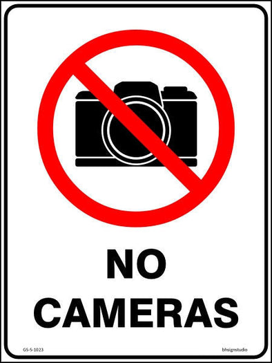 No Cameras Sign - Corflute/Sticker Options