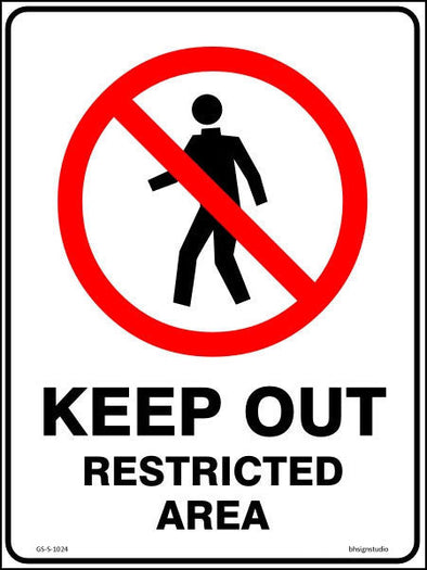 Keep Out - Restricted Area Sign - Corflute/Sticker Options