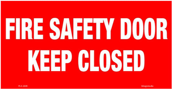 Fire Safety Door - Keep Closed Fire Safety Sign