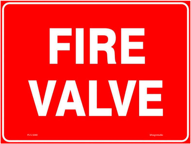 Fire Valve Fire Safety Sign