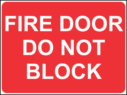 Fire Door Do Not Block Sign