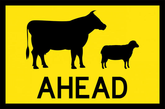 Stock Ahead (Symbolic Pictogram) Boxed Edge Sign