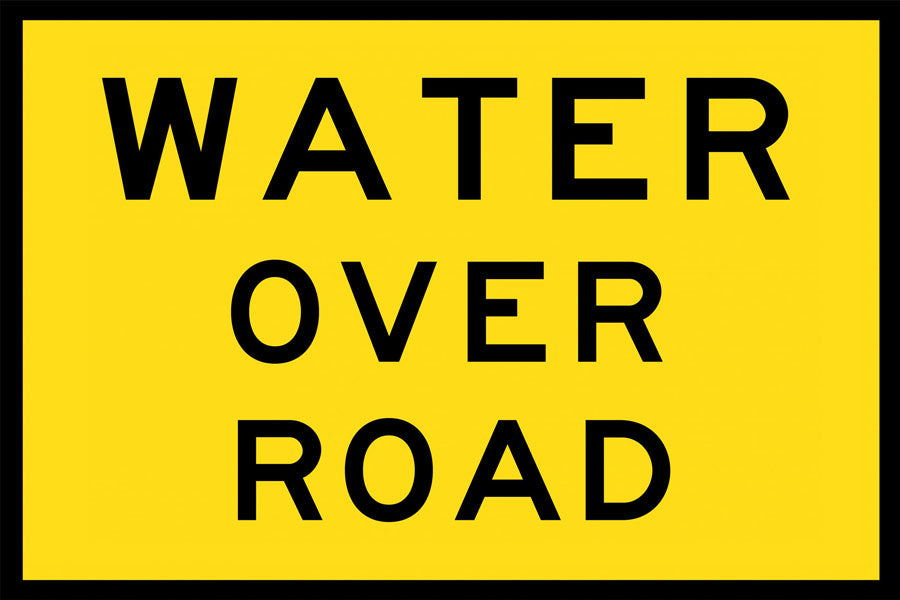 Water Over Road Boxed Edge Sign