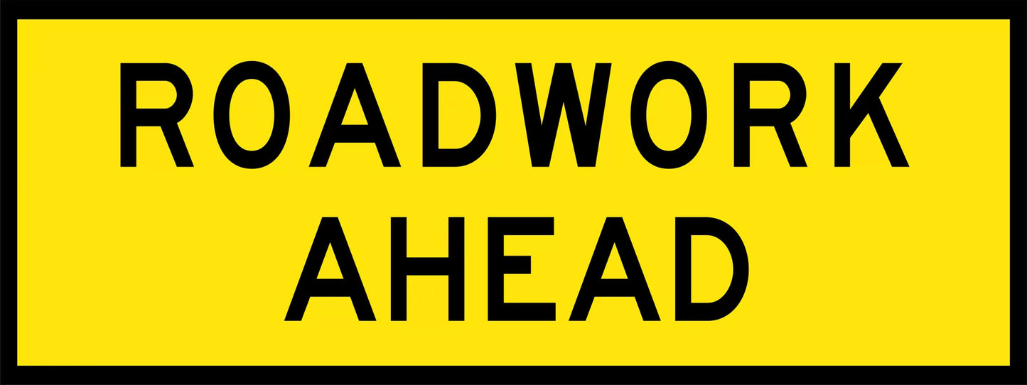 Roadwork Ahead Boxed Edge Sign