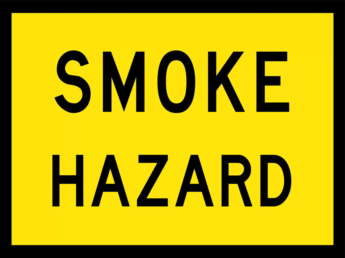 Smoke Hazard Boxed Edge Sign