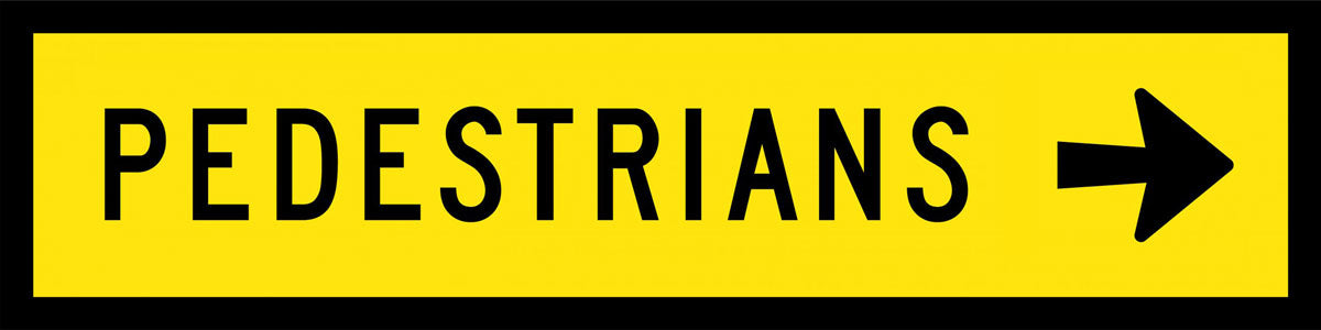 Pedestrians (Left/Right Arrow) Boxed Edge Sign