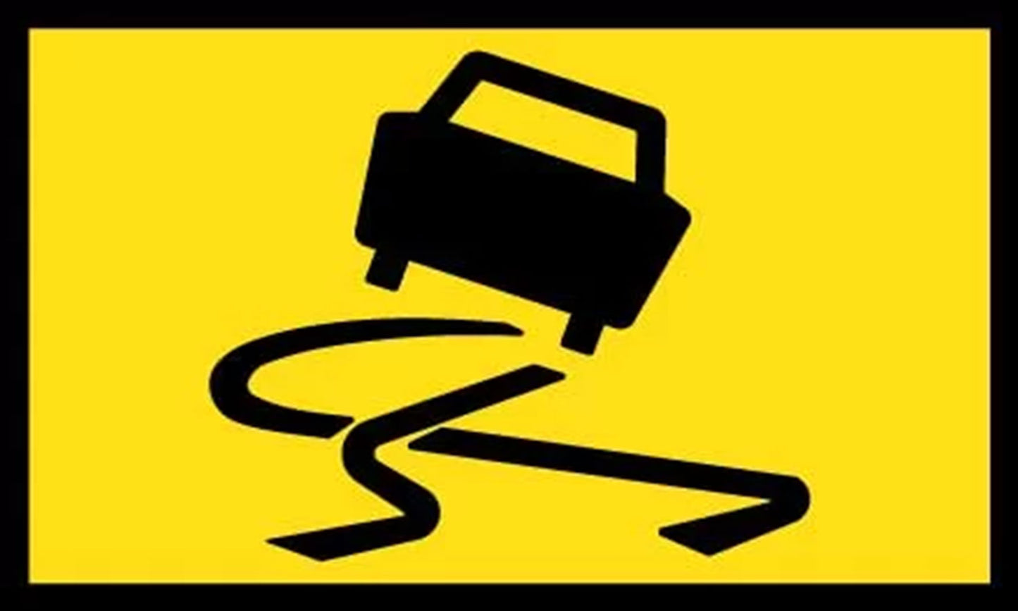 Slippery Surface Pictogram Boxed Edge Sign