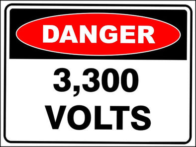 3300 Volts Danger Sign