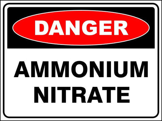 Ammonium Nitrate Danger Sign