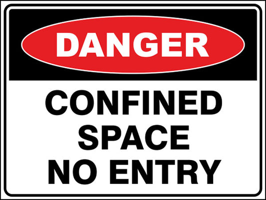 Confined Space - No Entry Danger Sign