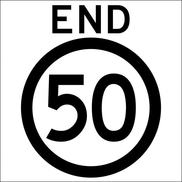 End _km/h Speed Limit Roundel Sign - Corflute/Aluminium Options