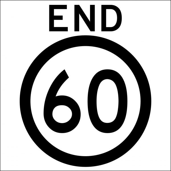 End _km/h Speed Limit Roundel Sign - Corflute/Aluminium Options