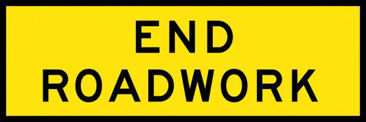 End Roadwork Boxed Edge Sign