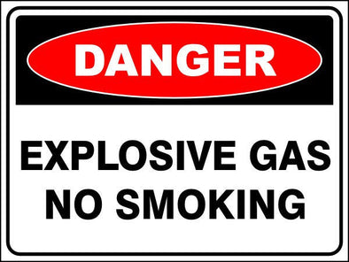 Explosive Gas No Smoking Danger Sign