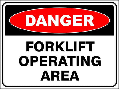 Forklift Operating Area Danger Sign