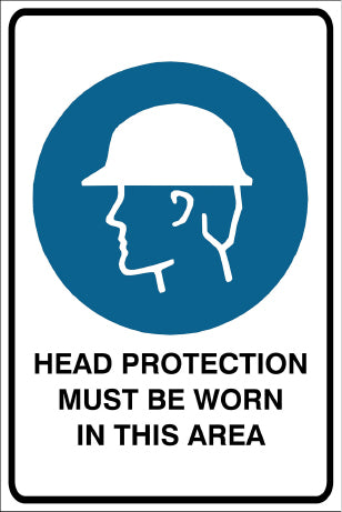 Head Protection Must Be Worn In This Area Mandatory & Safety Sign