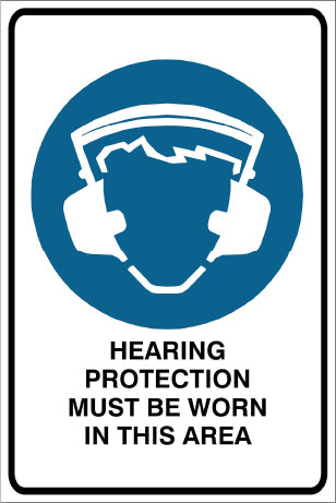 Hearing Protection Must Be Worn In This Area Mandatory & Safety Sign
