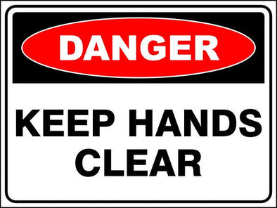 Keep Hands Clear Danger Sign