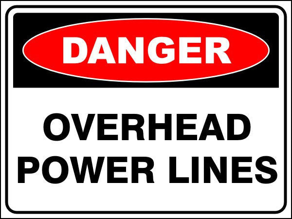 Overhead Power Lines Danger Sign