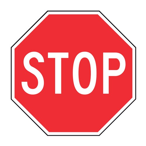 Stop Octagonal Road Safety Sign - Aluminium