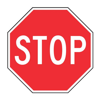 Stop Octagonal Road Safety Sign - Aluminium