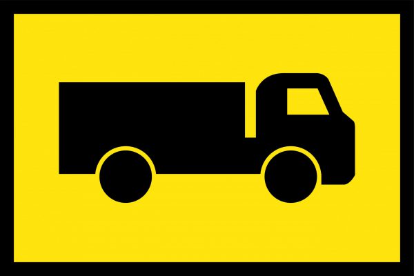 Symbolic Truck Pictogram Boxed Edge Sign